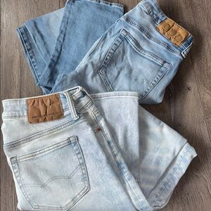 American Eagle Outfitters Skinny Jeans Classic Blue Distress AirFlex Size 29 L32